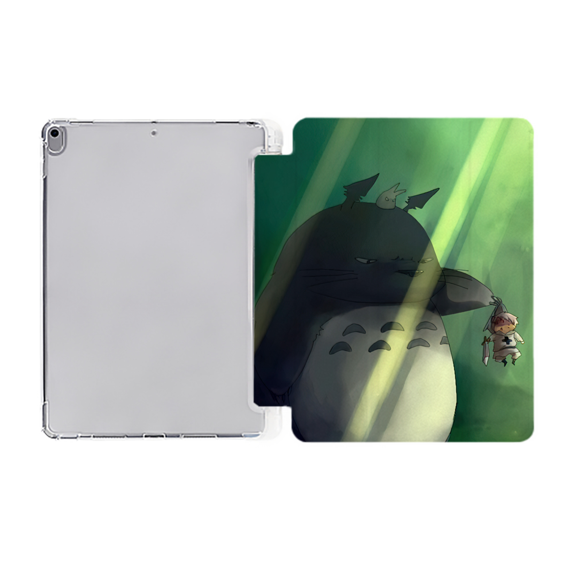 （画像用） となりのトトロ 草壁メイ 草壁サツキ My Neighbor Totoro Satsuki Kusakabe Mei Kusakabe IPad ケース ペン収納付き 三つ折りスタンド PUレザー×シリコン 対応機種9.5/10.5/10.9インチ